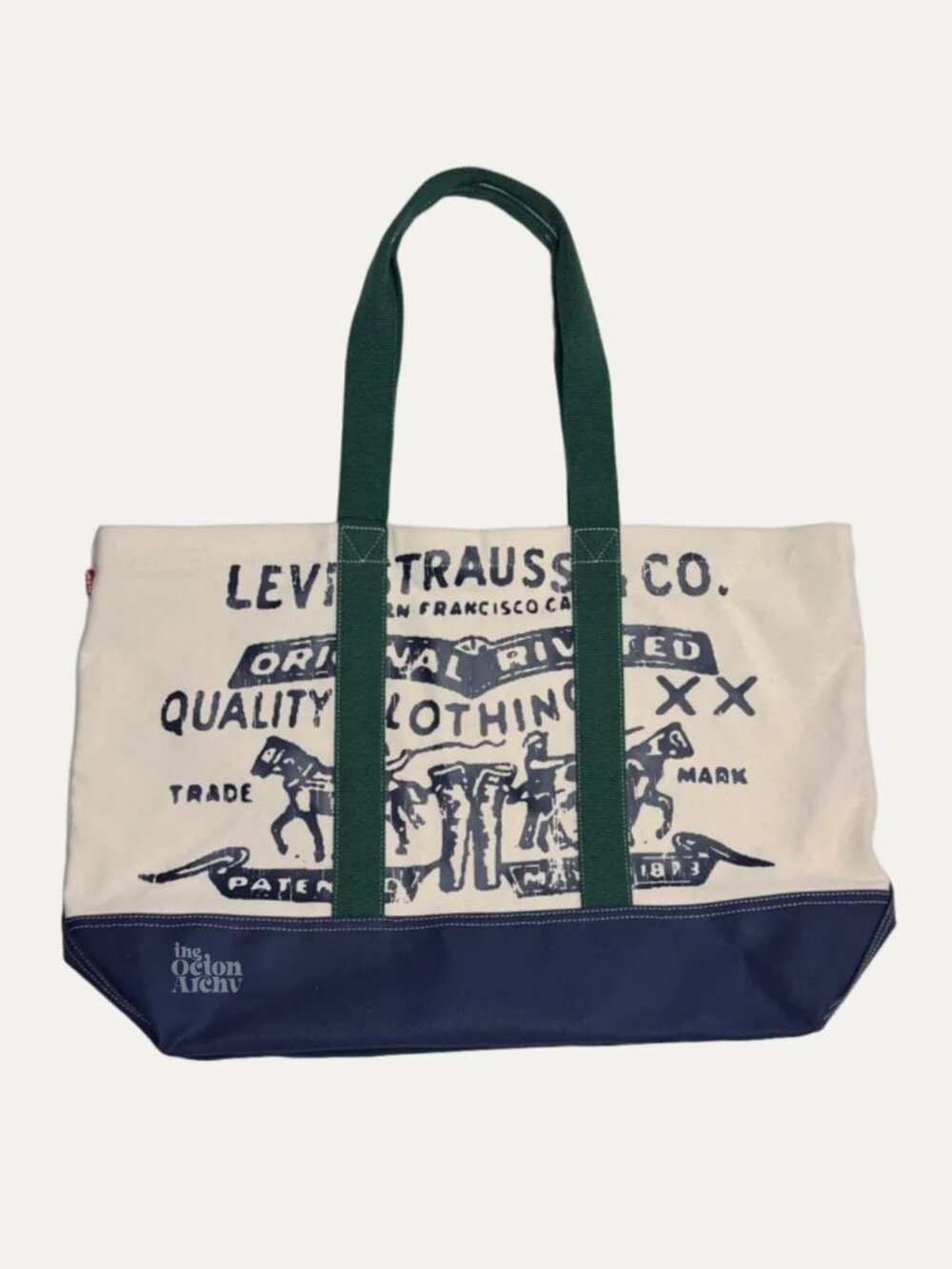 Levis Two Horse Unisex Tote Bag 'Ecru-White' 000AA0001 One Size NWT